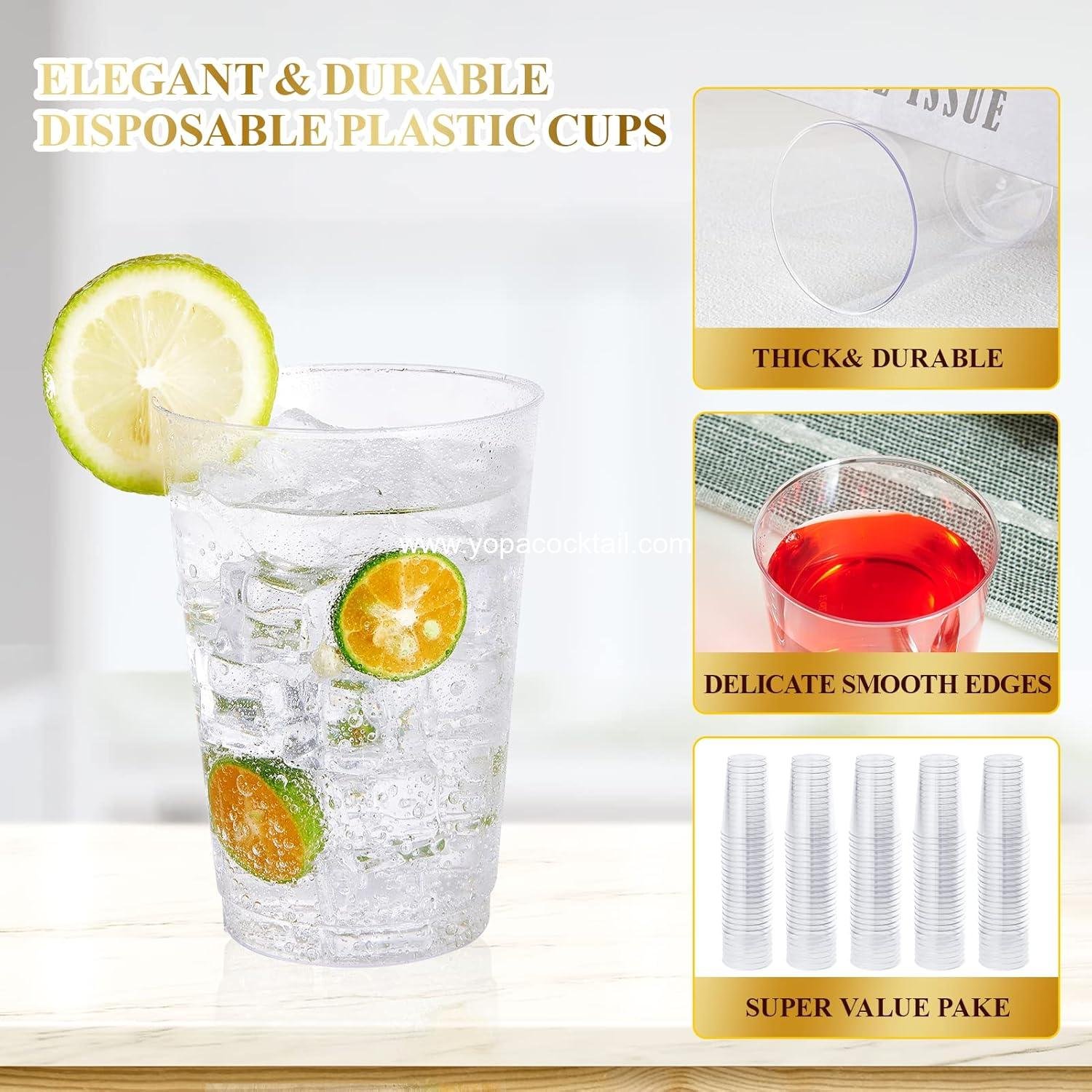 Wholesale 150 Pack 12 OZ Reusable Clear Plastic Cups - Heavy Duty Disposable Cups for Parties, Weddings, Thanksgiving, Halloween - Manufacturer