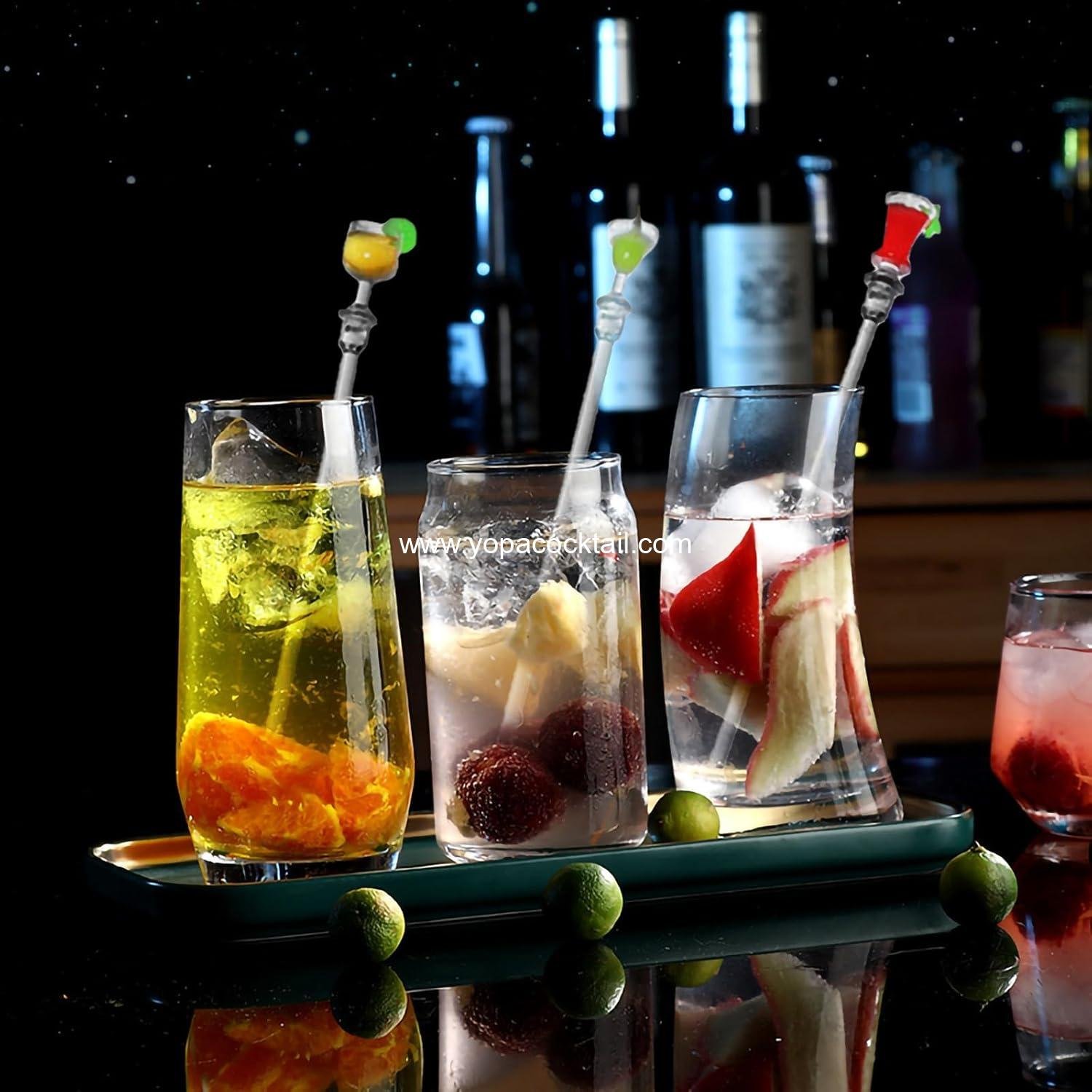 Wholesale Colorful Acrylic Swizzle Sticks, 10 Pcs 9-Inch Reusable Cocktail Stirrers for Parties, Bars, and Cafes Supplier