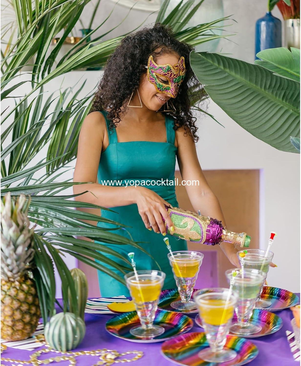 Wholesale Colorful Acrylic Swizzle Sticks, 10 Pcs 9-Inch Reusable Cocktail Stirrers for Parties, Bars, and Cafes Supplier