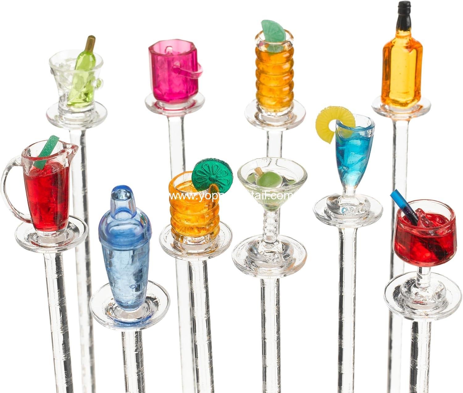 Wholesale Happy Hour Swizzle Sticks, Assorted Colors, 6-inch Length - Factory Wholesale Happy Hour Swizzle Sticks, Assorted Colors, 6-inch Length - Factory