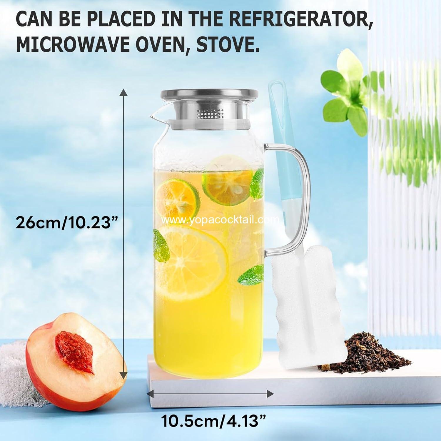 Wholesale 2 Liter Water Pitcher with Lid and Spout, Large Beverage Carafe and Drink Jug 68oz Supplier