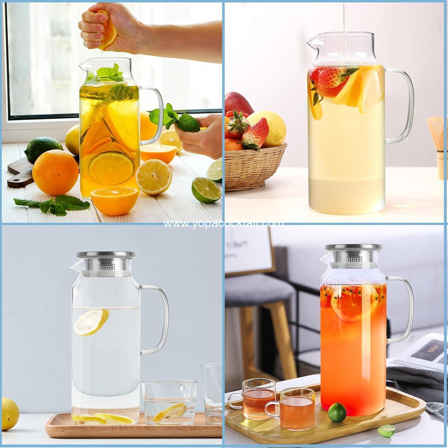 Wholesale 2 Liter Water Pitcher with Lid and Spout, Large Beverage Carafe and Drink Jug 68oz Supplier