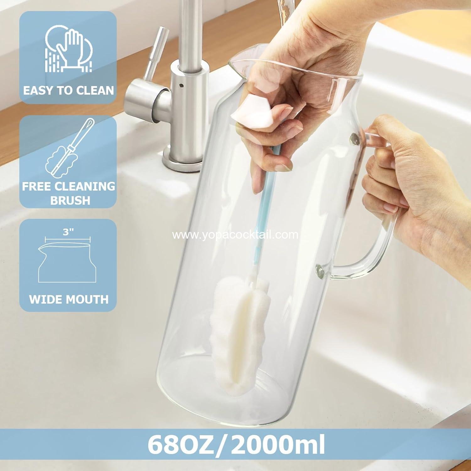 Wholesale 2 Liter Water Pitcher with Lid and Spout, Large Beverage Carafe and Drink Jug 68oz Supplier