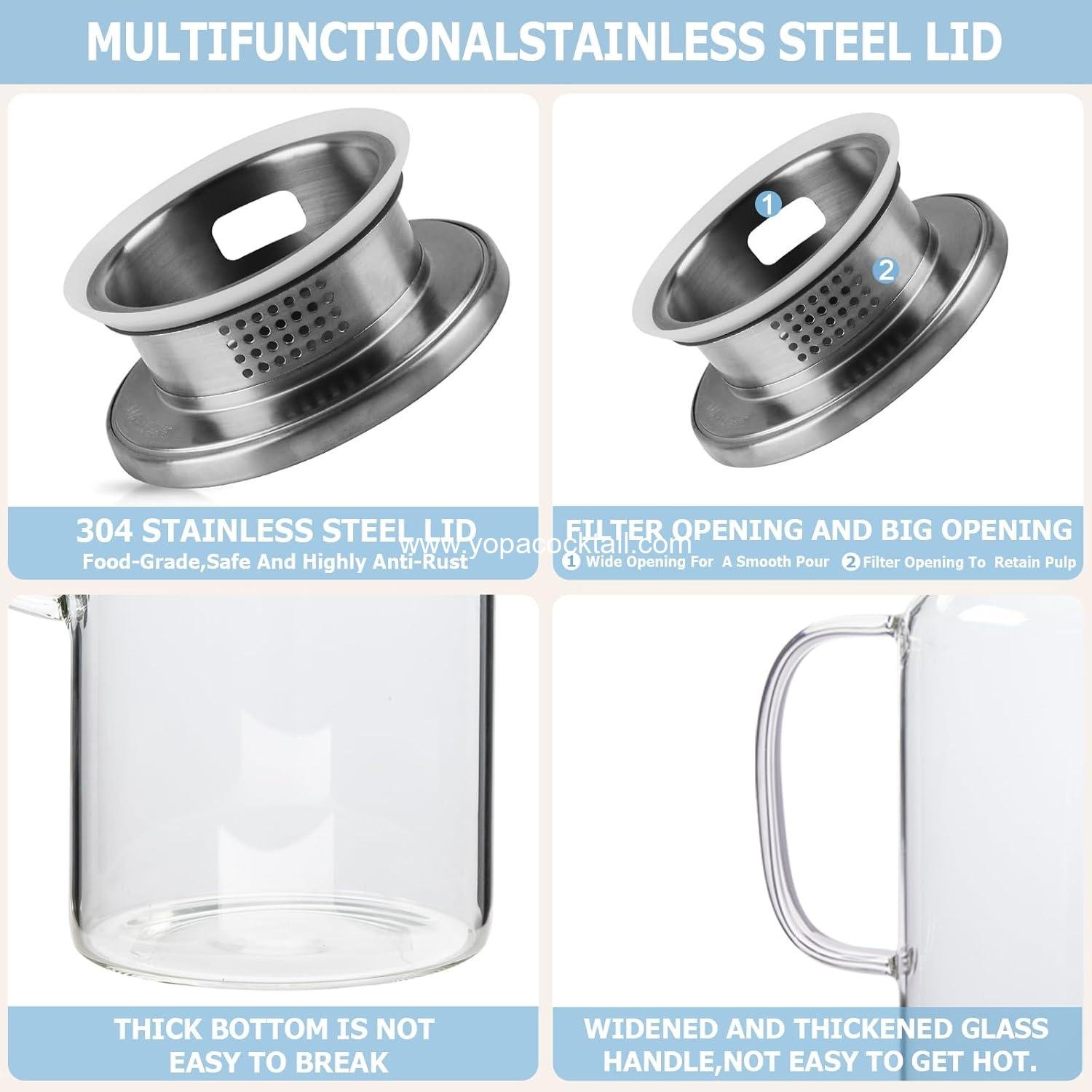 Wholesale 2 Liter Water Pitcher with Lid and Spout, Large Beverage Carafe and Drink Jug 68oz Supplier