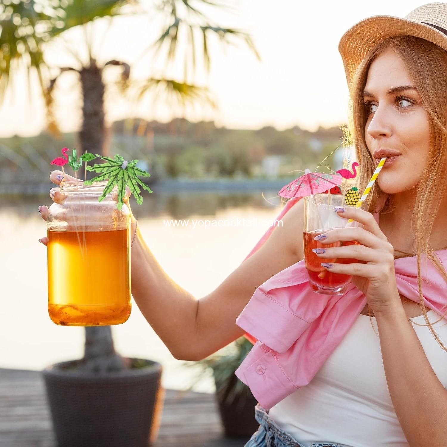 Wholesale Cocktail Umbrella Picks 320 Pcs - 4 Inch Assorted Colors Drink Toothpicks for Hawaiian Parties, Tiki Bars, Luau Decorations Supplier