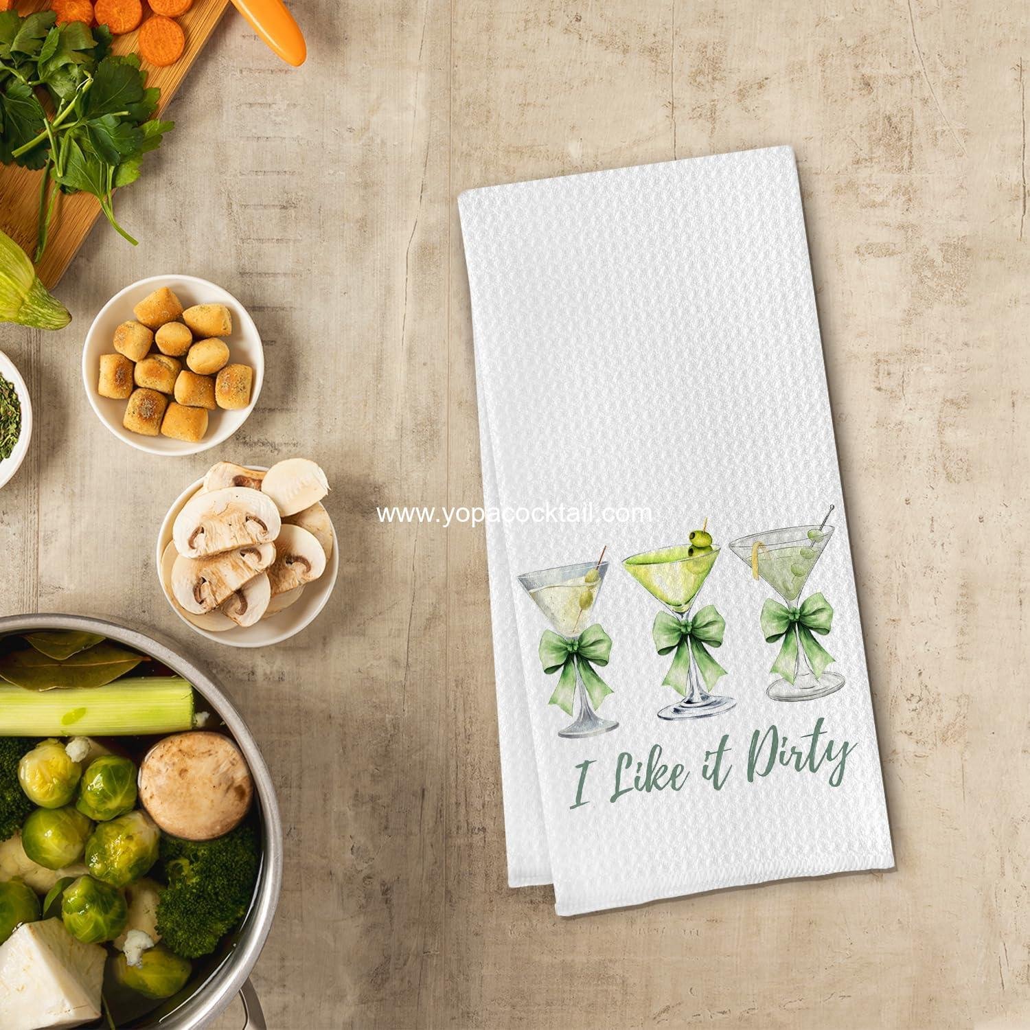 Wholesale Martini Waffle Kitchen Hand Towels 16x24 Inches Decorative Dish Towels Martini Gifts for Women Martini Lovers supplier