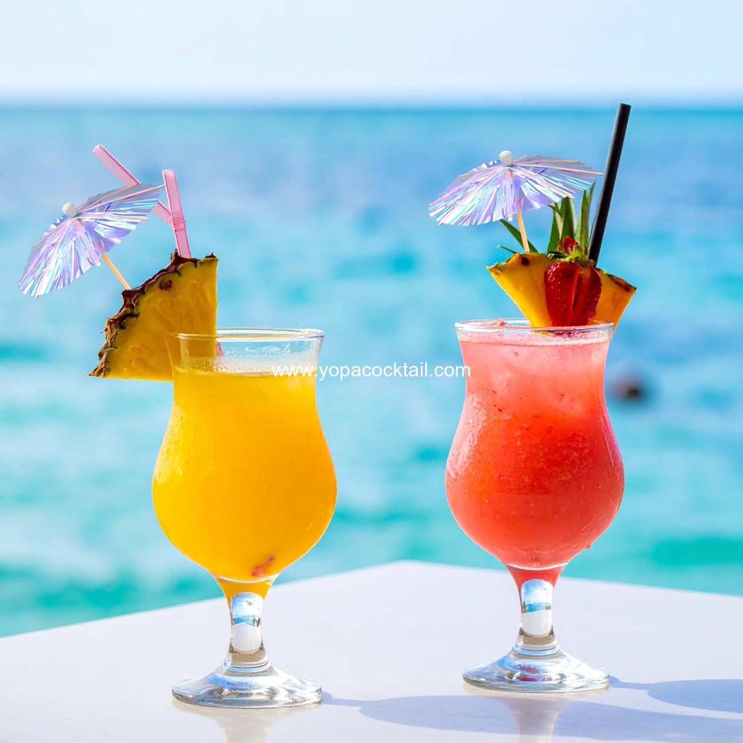 Wholesale 100 PC Mini Drink Cocktail Umbrellas Transparent Wood Toothpicks Parasol Rainbow Lemon Cupcake Toppers Party Decorations factory