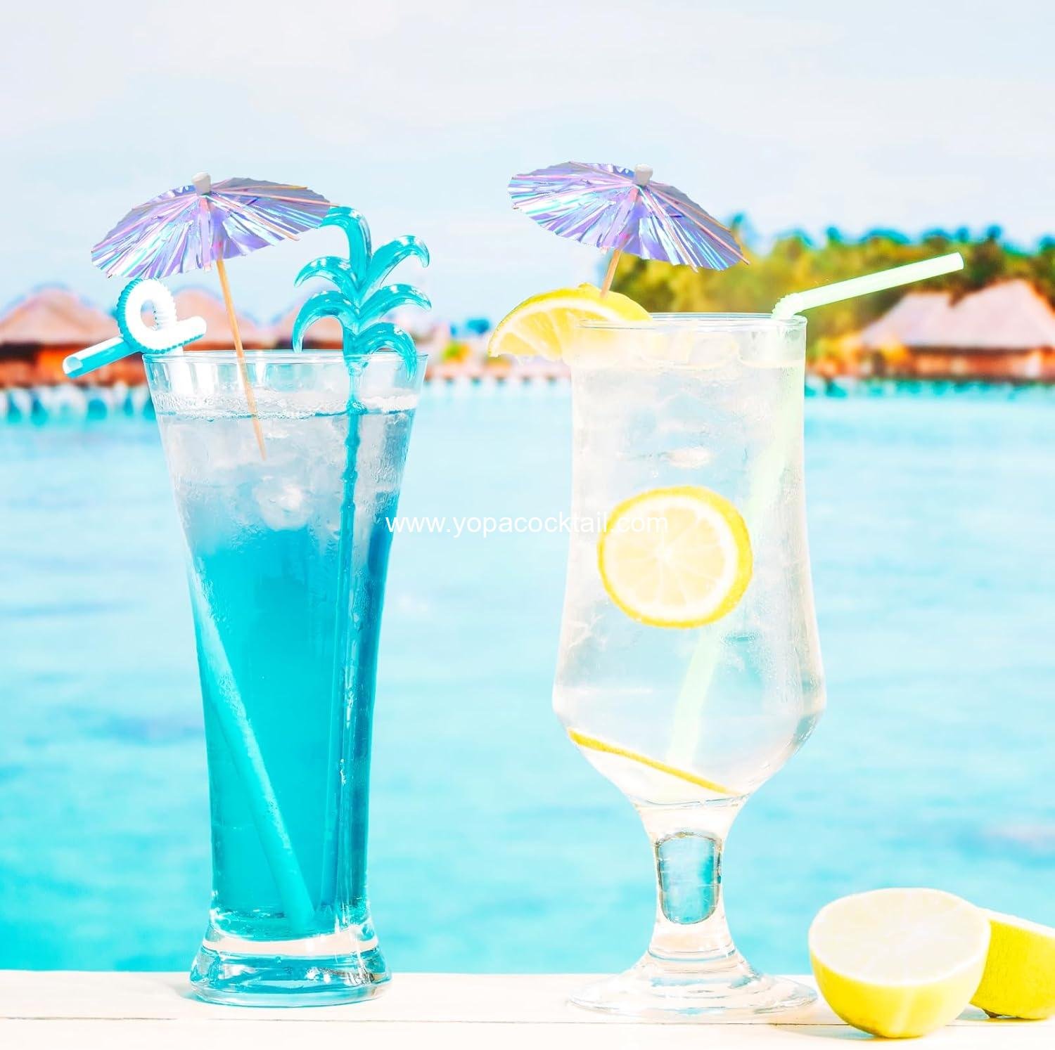 Wholesale 100 PC Mini Drink Cocktail Umbrellas Transparent Wood Toothpicks Parasol Rainbow Lemon Cupcake Toppers Party Decorations factory