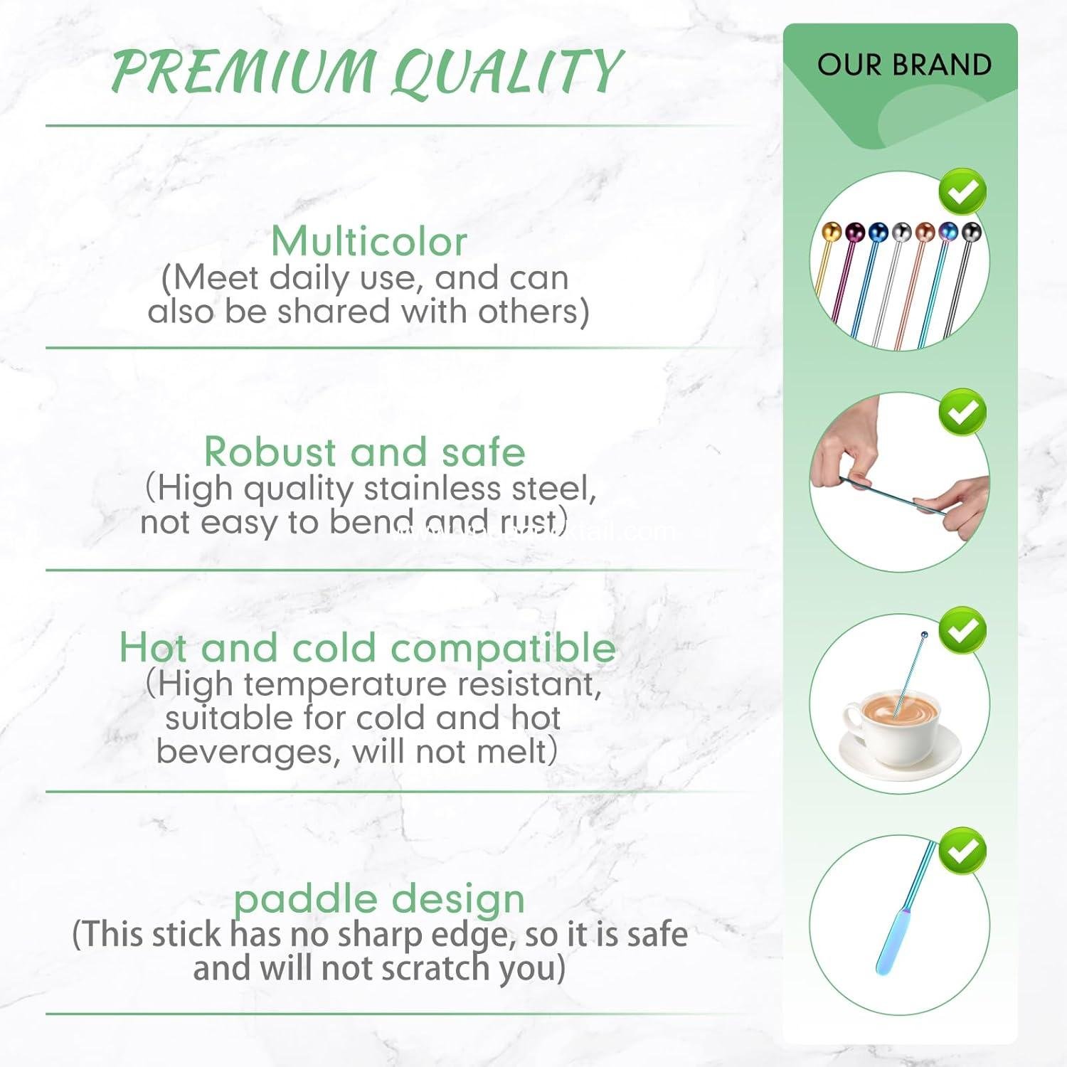 Wholesale 7.6-inch Reusable Stainless Steel Stir Sticks 15 Piece Set for Cocktails Beverages Milk Juices Multi-color factory Wholesale 7.6-inch Reusable Stainless Steel Stir Sticks 15 Piece Set for Cocktails Beverages Milk Juices Multi-color factory