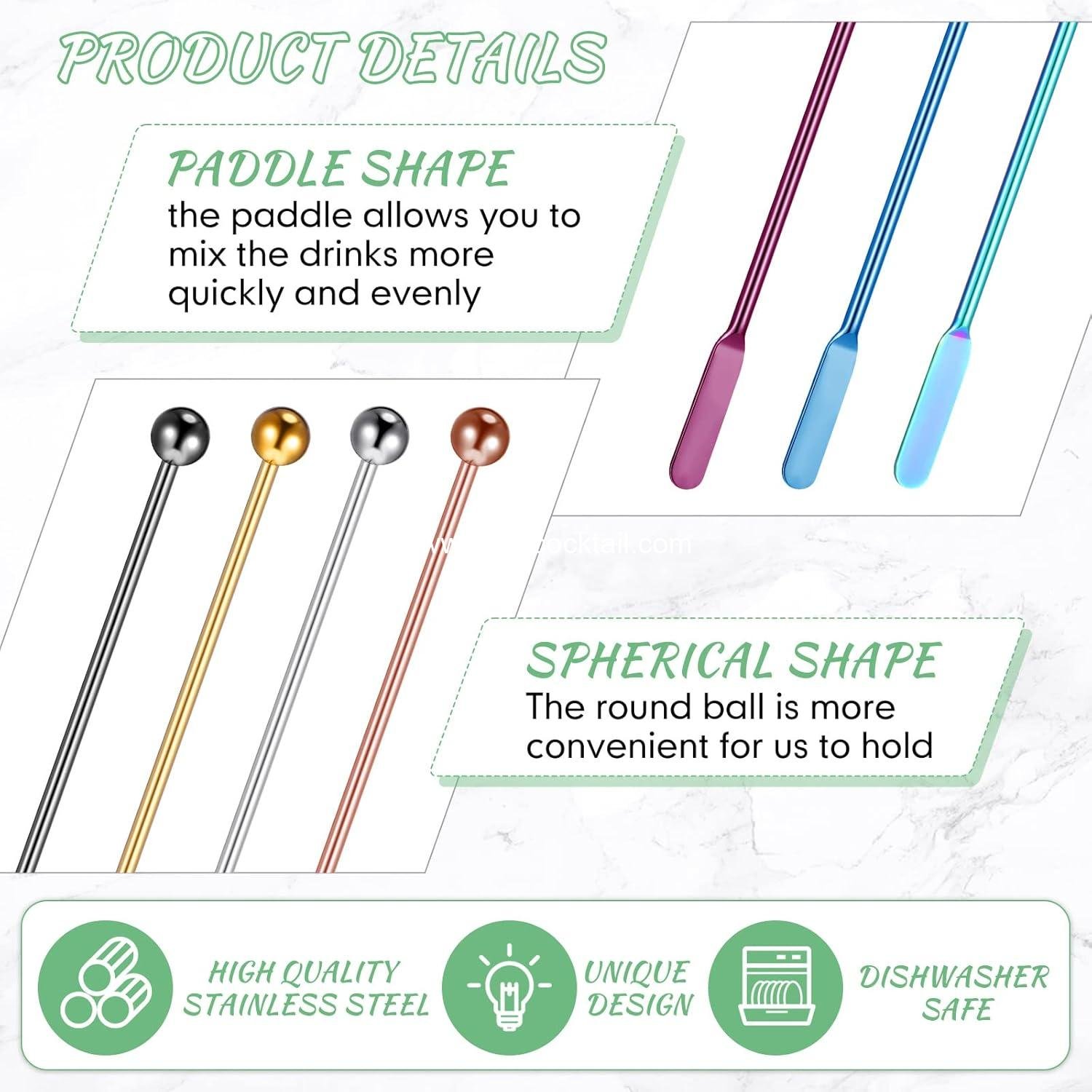 Wholesale 7.6-inch Reusable Stainless Steel Stir Sticks 15 Piece Set for Cocktails Beverages Milk Juices Multi-color factory Wholesale 7.6-inch Reusable Stainless Steel Stir Sticks 15 Piece Set for Cocktails Beverages Milk Juices Multi-color factory