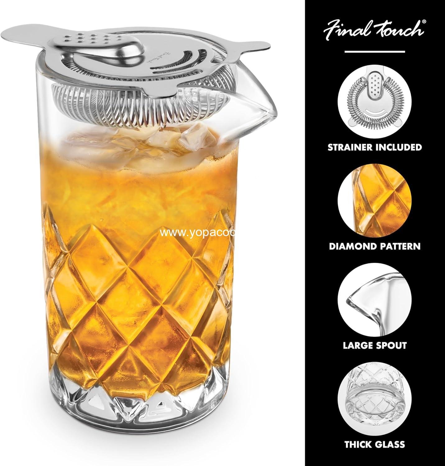 Wholesale Large 2-Liter Yarai Mixing Pitcher Hawthorne Strainer Elegant Cocktail Bartending Tool Durable Glass Precise Pouring GMP210 supplier
