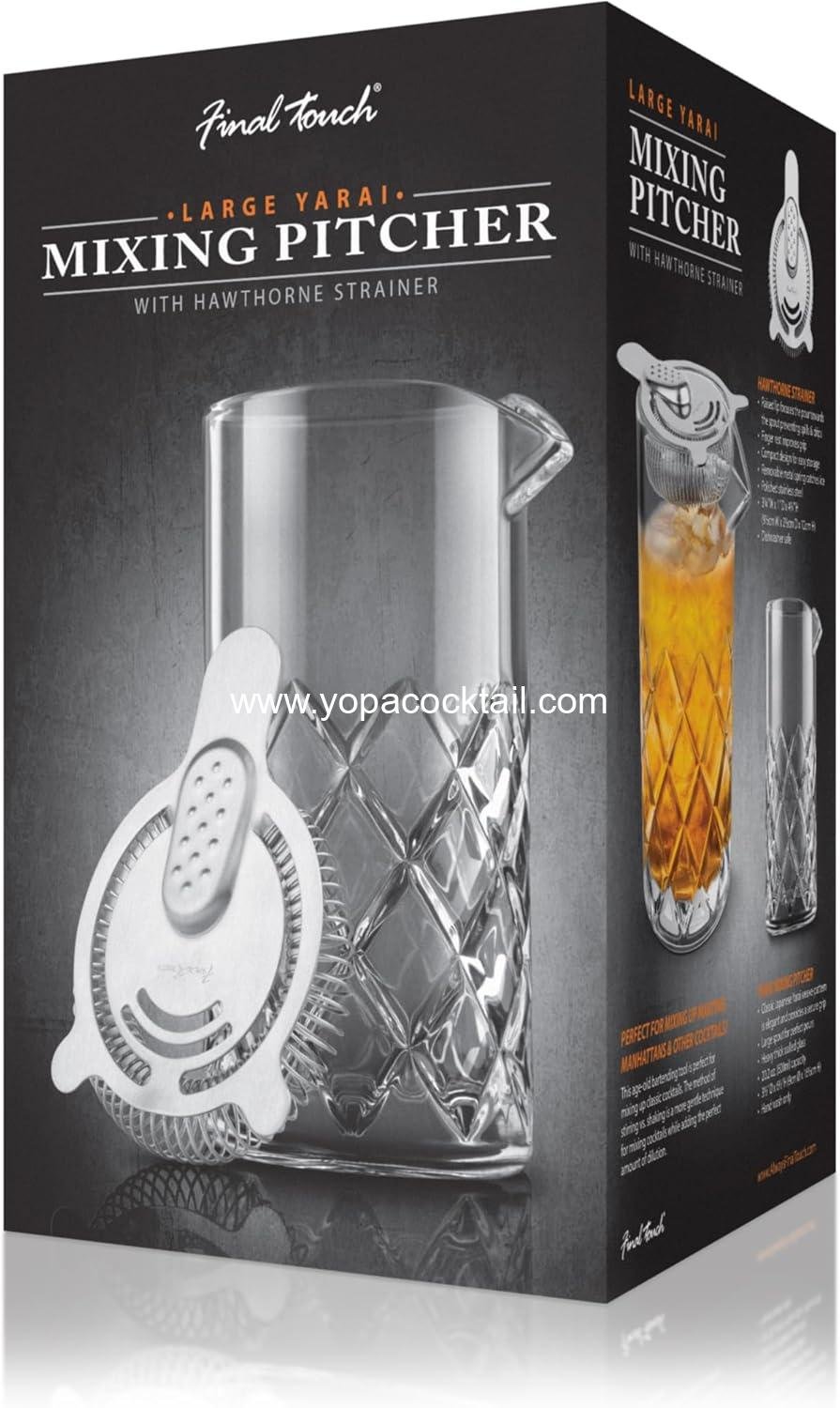 Wholesale Large 2-Liter Yarai Mixing Pitcher Hawthorne Strainer Elegant Cocktail Bartending Tool Durable Glass Precise Pouring GMP210 supplier