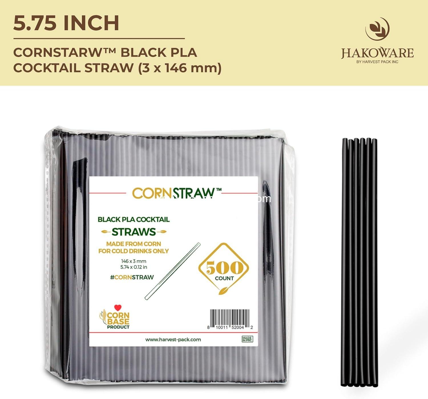 Wholesale 500 Count 5 Inch Short Black PLA Cornstarch Cocktail Straws Small Drink Stirrers for Cold Drinks Bar Party Manufacturer