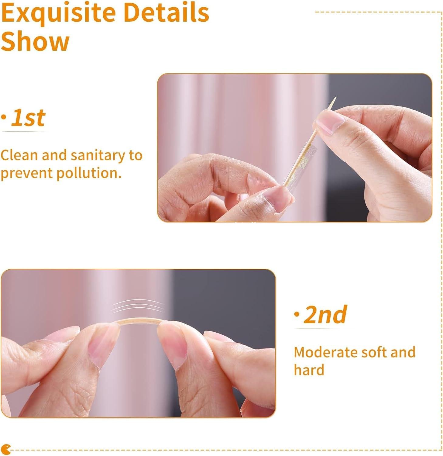 Wholesale 2000-Count Bamboo Round Toothpicks Individually Wrapped Appetizer Party Cocktail BBQ Craft Teeth Cleaning manufacturer