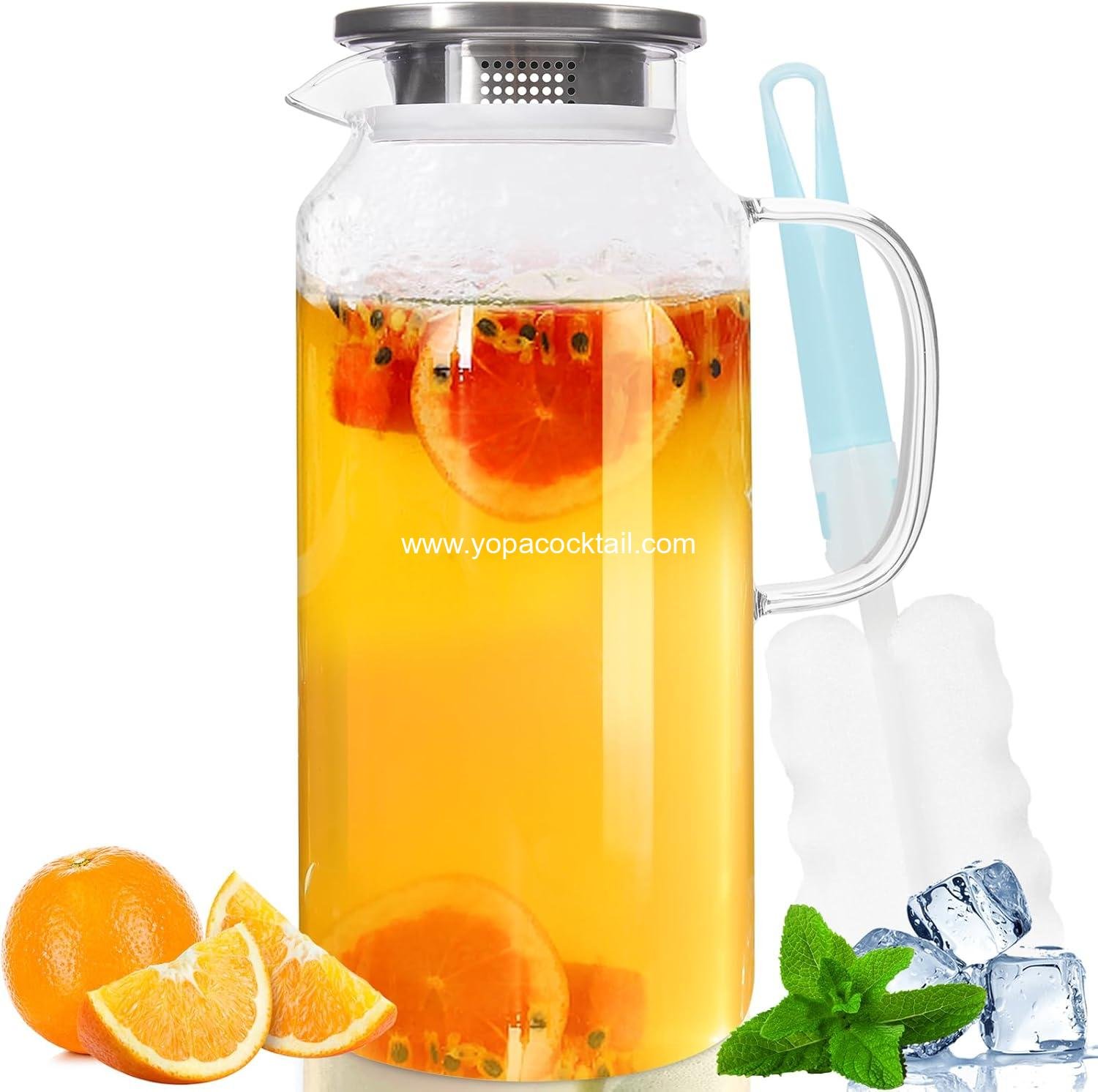 Wholesale 2 Liter Water Pitcher with Lid and Spout, Large Beverage Carafe and Drink Jug 68oz Supplier
