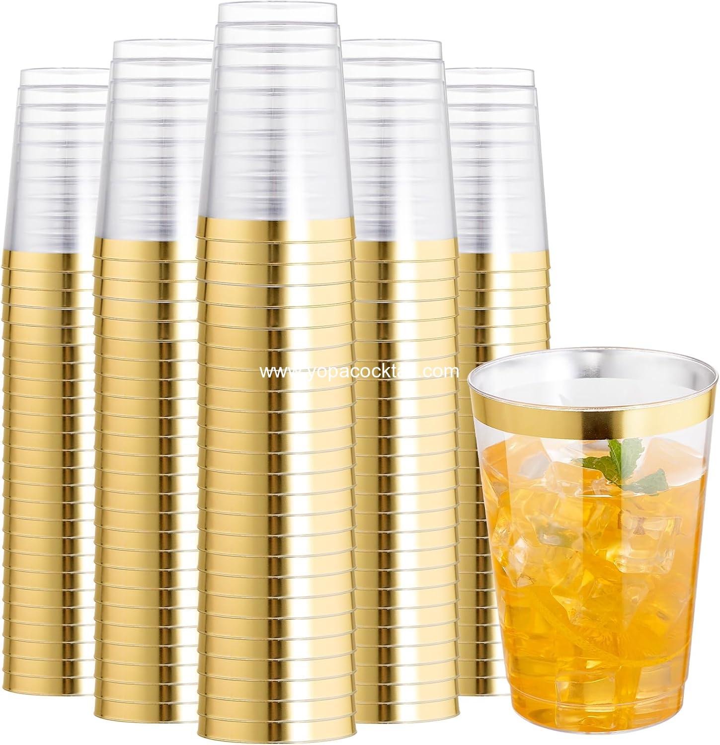 Wholesale 200 Pack 12 oz Gold Rim Plastic Cups, Clear Disposable Wine and Cocktail Glasses, Premium Tumblers for Parties and Weddings Supplier Wholesale 200 Pack 12 oz Gold Rim Plastic Cups, Clear Disposable Wine and Cocktail Glasses, Premium Tumblers for Parties and Weddings Supplier
