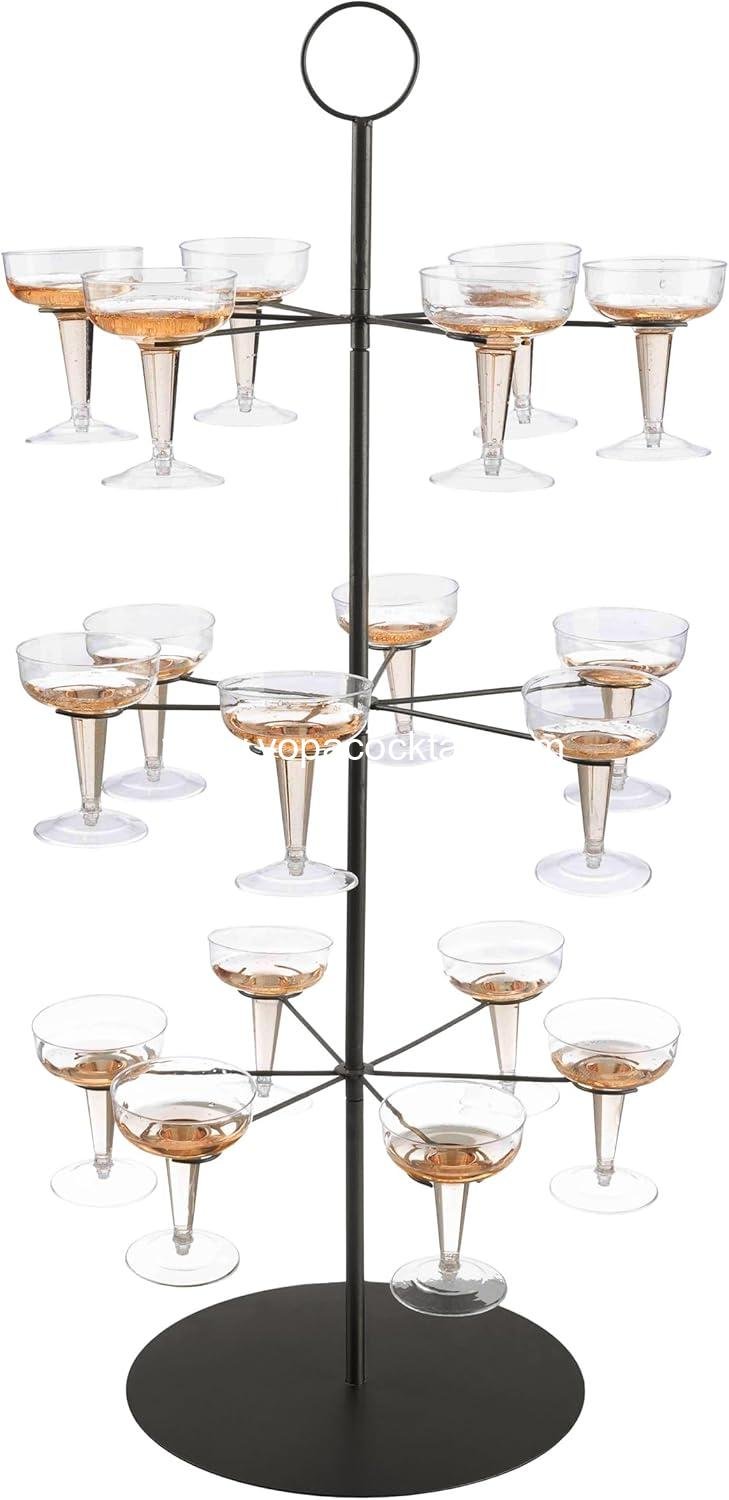 Wholesale 3-Tier Champagne Tower Cocktail Tree Stand Holds 18 Stemware Glasses - Ideal for Wedding, Shower, Engagement Party Decorations (Black) Supplier Wholesale 3-Tier Champagne Tower Cocktail Tree Stand Holds 18 Stemware Glasses - Ideal for Wedding, Shower, Engagement Party Decorations (Black) Supplier