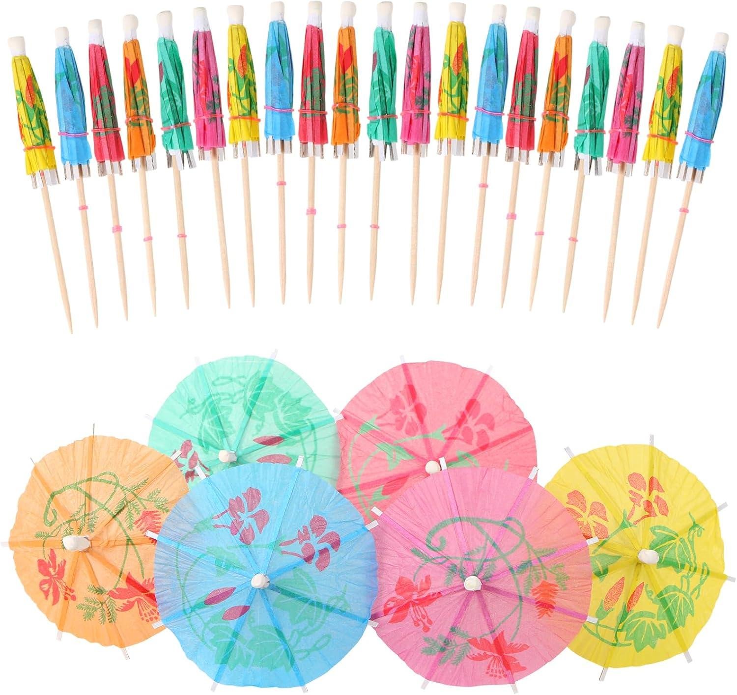 Wholesale 30 pcs Cocktail Umbrella Picks, Colorful Paper Drink Umbrellas, Toothpicks, Cupcake Toppers for Tropical Party Decorations, Assorted Colors Supplier