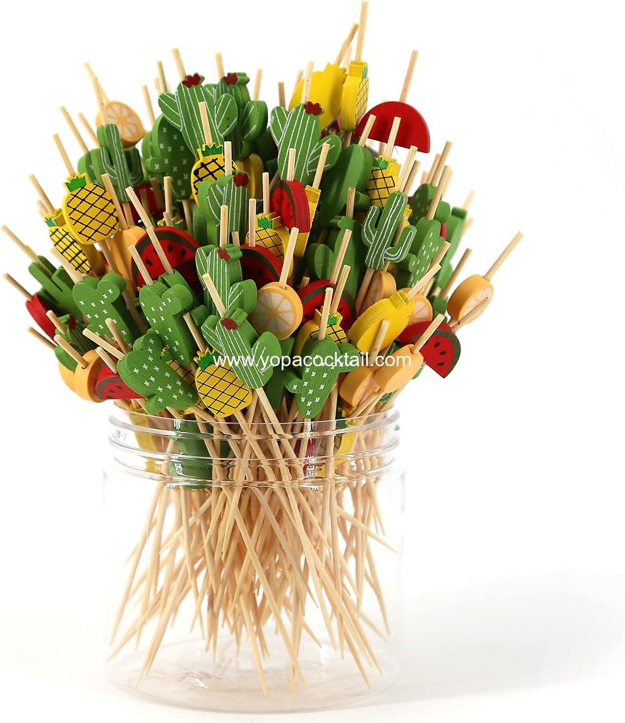 Wholesale Bamboo Cocktail Picks 200 Pack – 4.7 Inch Tropical Fruit Toothpicks for Appetizers, Cheese, Drinks, Party Supplies (Fruit) Supplier