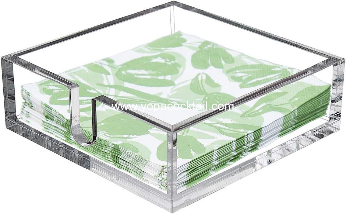 Wholesale Decorative Clear Acrylic Cocktail Napkin Holder, Beverage Napkin Caddy, Pack of 1, Supplier