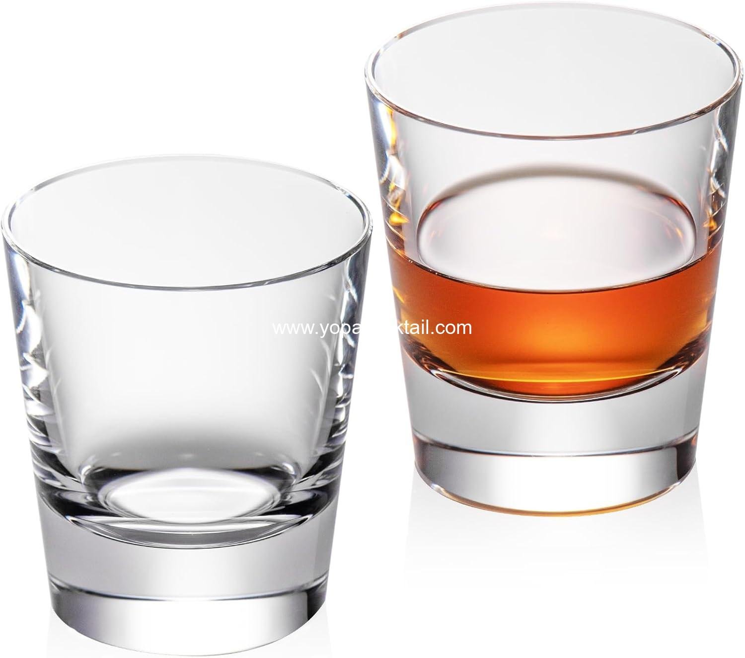 Wholesale Hand Blown Crystal Whiskey Glasses Set of 2, 8.79oz Old Fashioned Stemless Cocktail Glasses, Luxury Handcrafted Scotch Cups, Perfect Gift for Men and Women, Bourbon Barware Supplier
