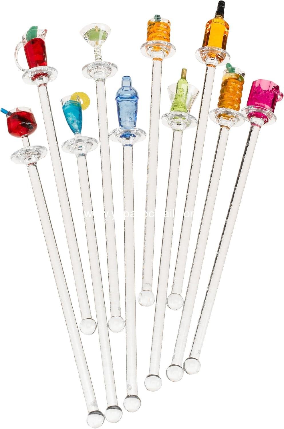Wholesale Happy Hour Swizzle Sticks, Assorted Colors, 6-inch Length - Factory Wholesale Happy Hour Swizzle Sticks, Assorted Colors, 6-inch Length - Factory