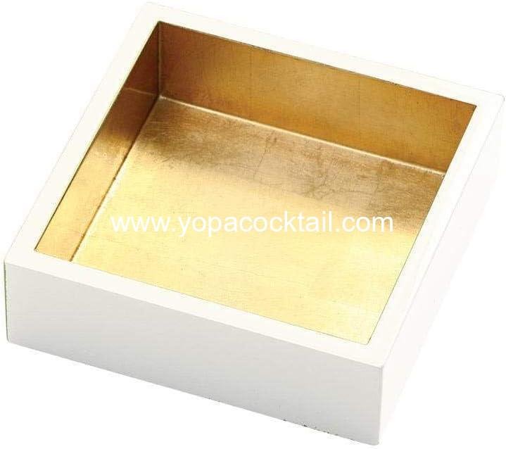 Wholesale Lacquer Cocktail Napkin Holder Ivory & Gold, 1 Each, Supplier Wholesale Lacquer Cocktail Napkin Holder Ivory & Gold, 1 Each, Supplier