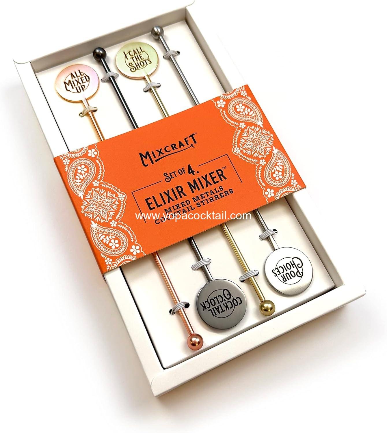 Wholesale Stainless Steel Cocktail Stirrers, Mixed Metals Drink Swizzle Sticks, Set of 4 - Manufacturer