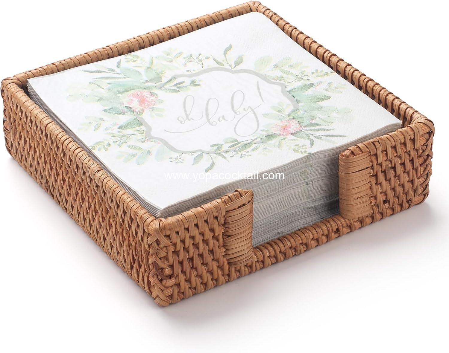Wholesale Wicker Napkin Holder - Square Rattan Basket for Kitchen, Flat Paper Napkin Holder, Woven Luncheon Holder (7.5 x 7.5 x 2.5 inch) - Supplier Wholesale Wicker Napkin Holder - Square Rattan Basket for Kitchen, Flat Paper Napkin Holder, Woven Luncheon Holder (7.5 x 7.5 x 2.5 inch) - Supplier
