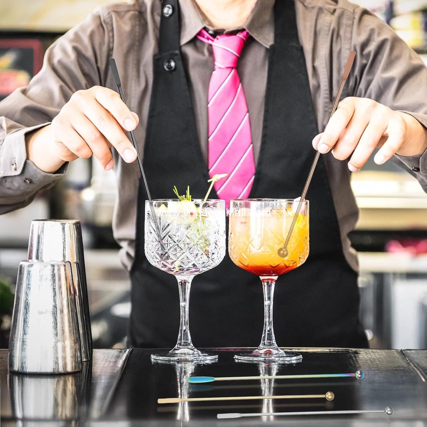 Wholesale 10 Piece Stainless Steel Reusable Coffee Stirrer Spoon Cocktail Swizzle Stick Small Rectangular Paddle manufacturer