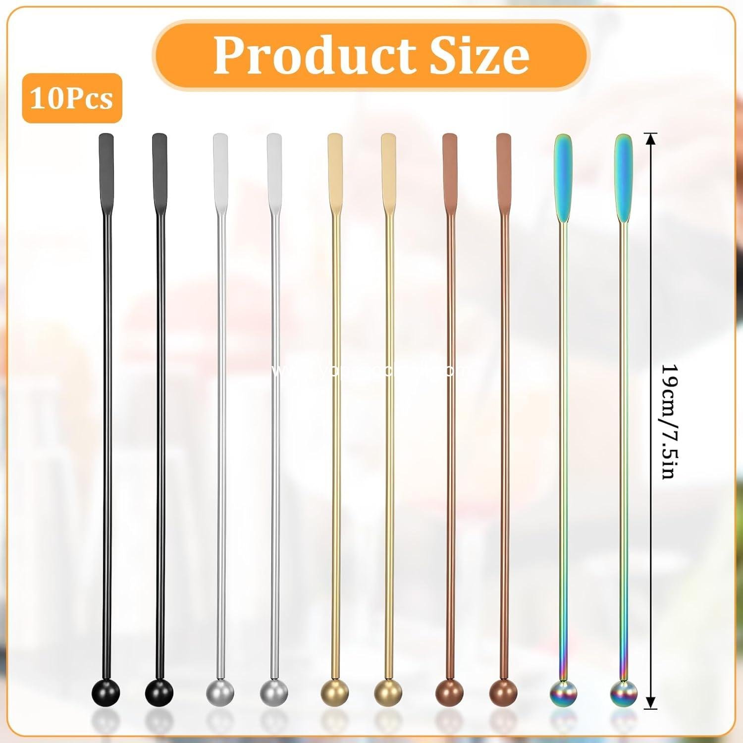 Wholesale 10 Piece Stainless Steel Reusable Coffee Stirrer Spoon Cocktail Swizzle Stick Small Rectangular Paddle manufacturer
