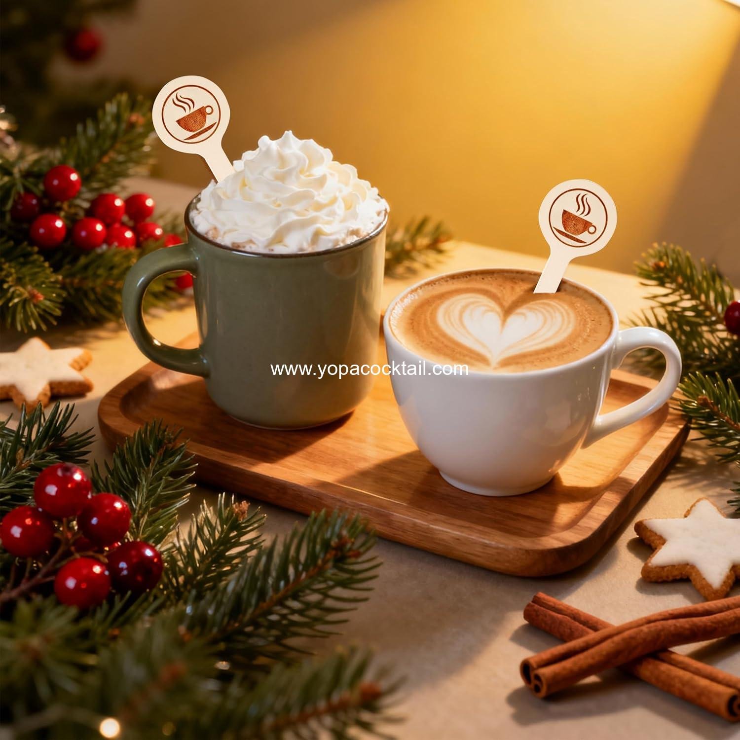 Wholesale 5.9 Inch Natural Birch Wood Coffee Stirrers 100 Pack Round End Disposable Stirring Sticks for Hot Drinks Cocktails Milk supplier