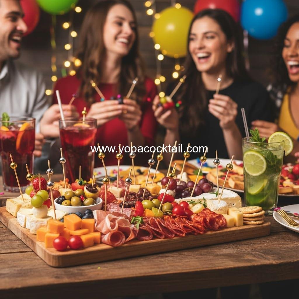 Wholesale 200 Pcs Gold Pearl Cocktail Picks Silver Ball Fancy Bamboo Skewers 4.7 Inch Appetizer Drink Fruit Sandwich Charcuterie Party Decorative Sticks manufacturer