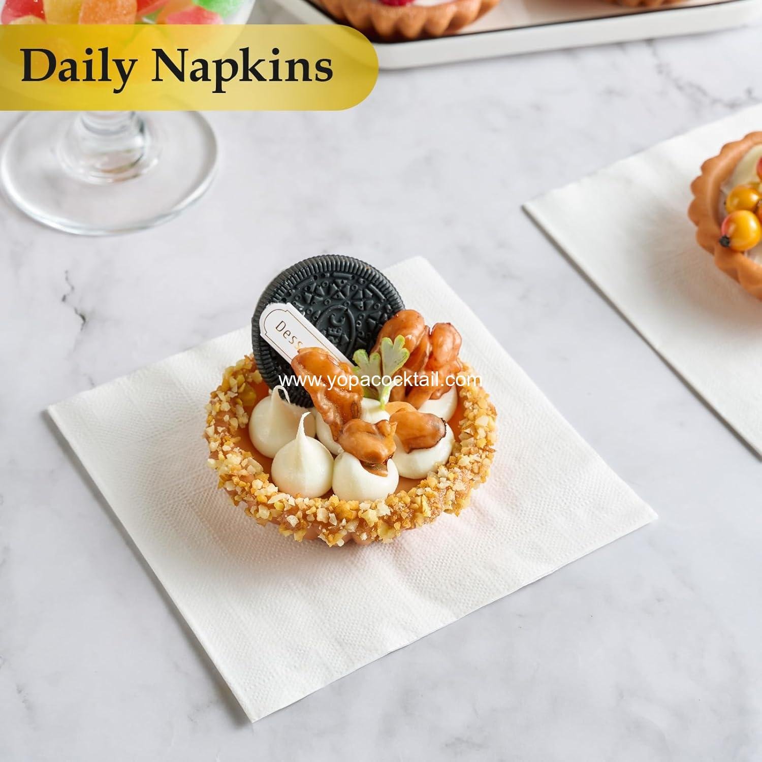 Wholesale White 3-Ply Cocktail Napkins 500 Pack Disposable Beverage Square Paper for Restaurants Events Bars Weddings Baby Showers Daily Use supplier