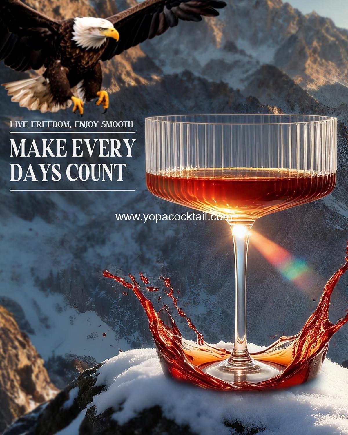 Wholesale 10 oz Ribbed Vintage Coupe Glasses Set of 4 | Elegant Crystal Cocktail Champagne Dessert Glasses | Gift Entertaining OEM manufacturer