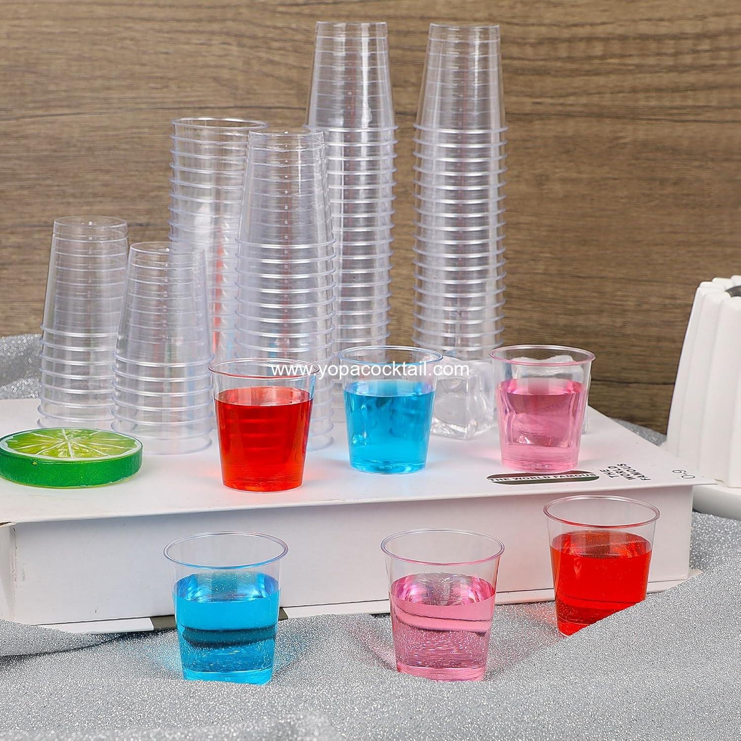 Wholesale 500 1 oz Clear Plastic Disposable Mini Cups Sauce Sample Tasting Jello Shots Pudding factory