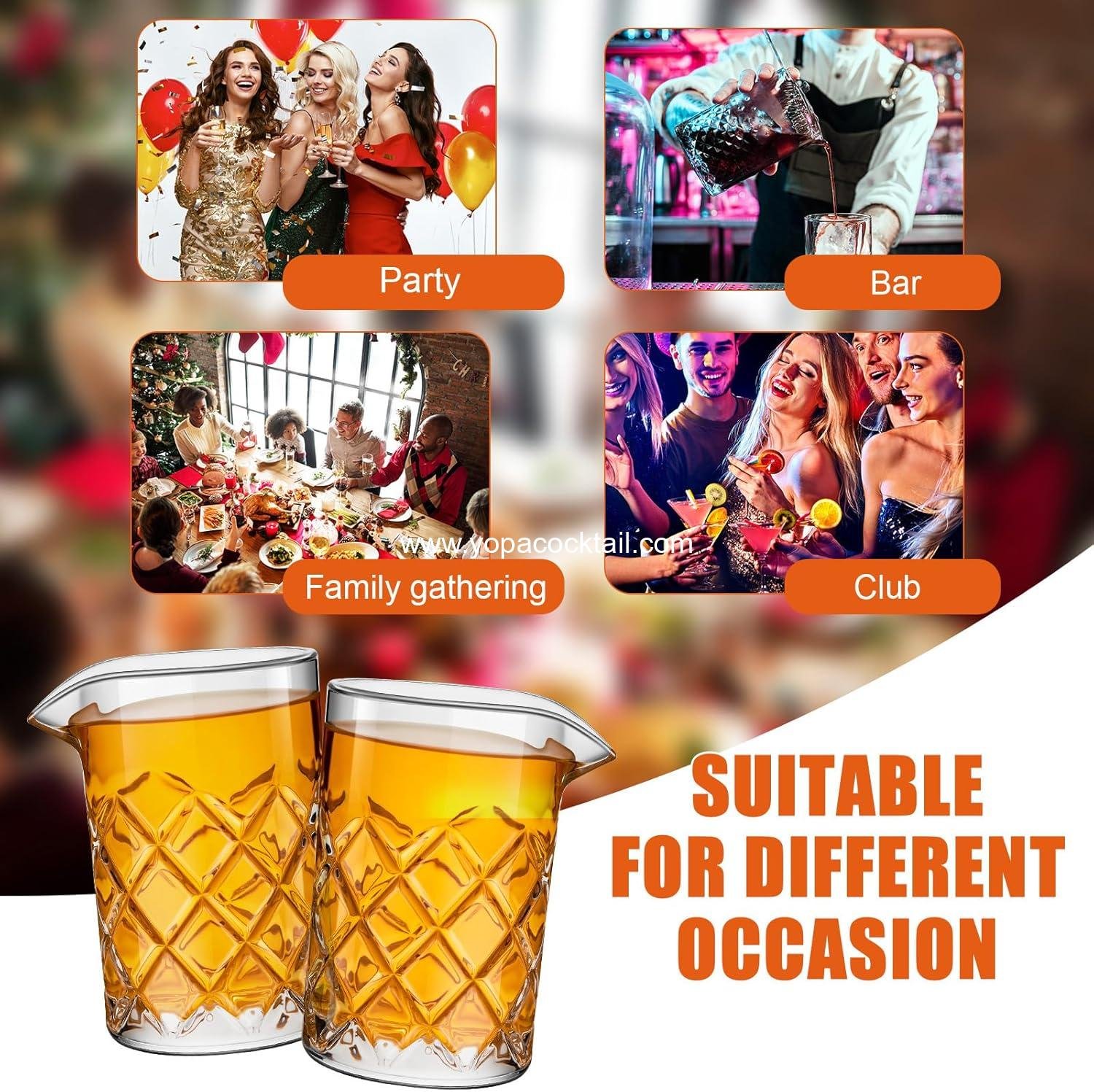 Wholesale 17oz Crystal Cocktail Mixing Glass Thick Seamless Pitcher Bar Whiskey Martini Stirrer Accessories manufacturer