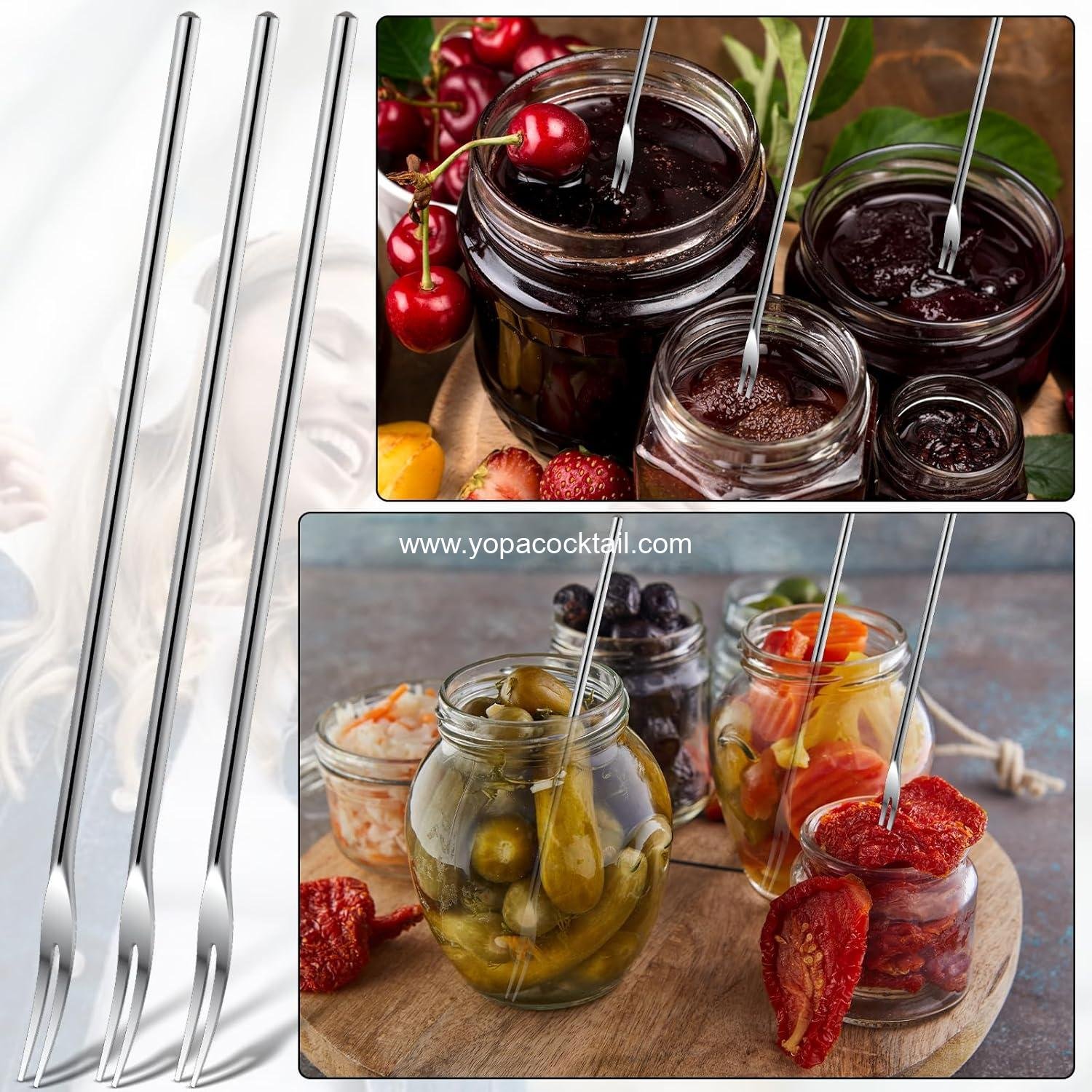 OEM 3 Piece 8.6 Inch Stainless Steel Pickle Forks Appetizer Dessert Utensils wholesale factory OEM 3 Piece 8.6 Inch Stainless Steel Pickle Forks Appetizer Dessert Utensils wholesale factory