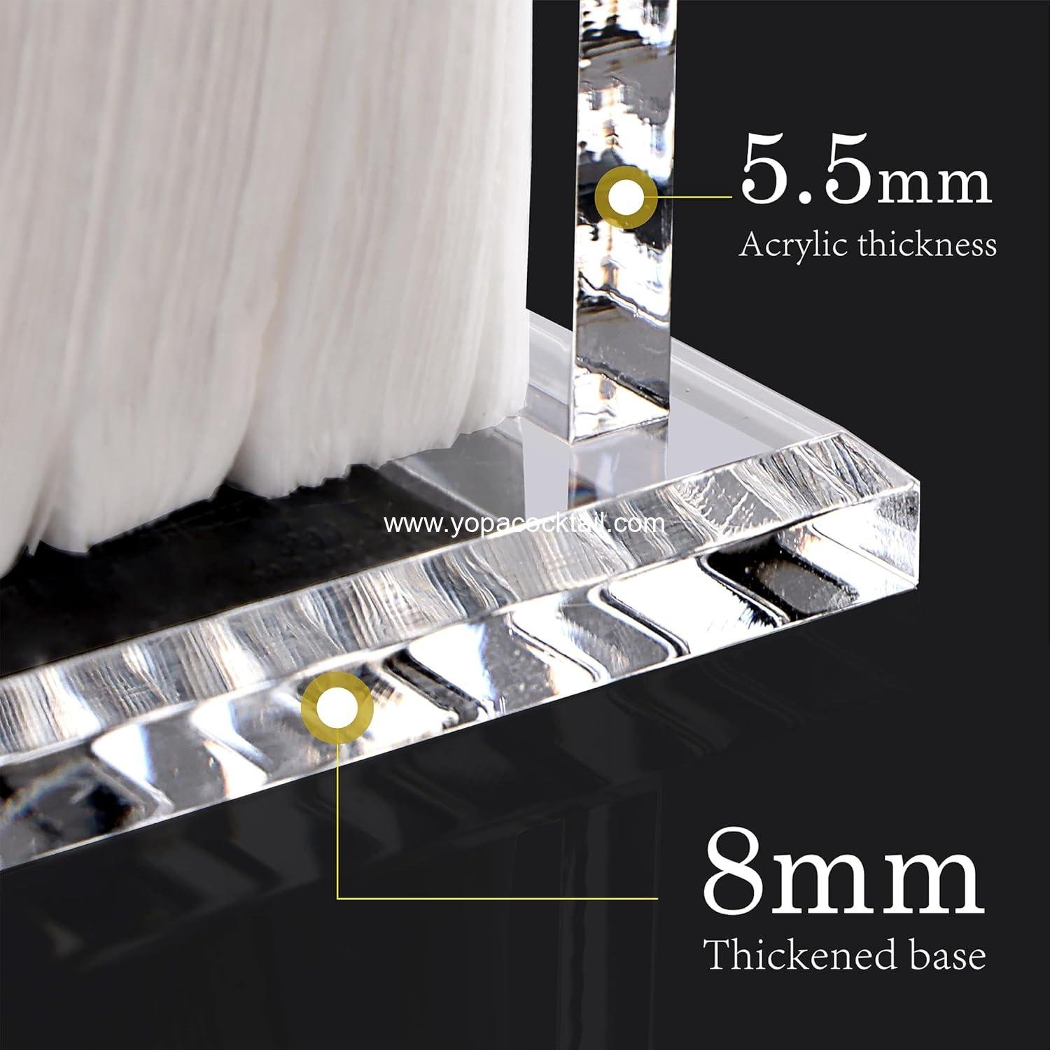Wholesale Clear Acrylic Cocktail Napkin Dispenser 5x5 Inch Large Capacity Beverage Napkin Box 8mm Thick Base for Kitchen Restaurant Bar Party Home Decor manufacturer