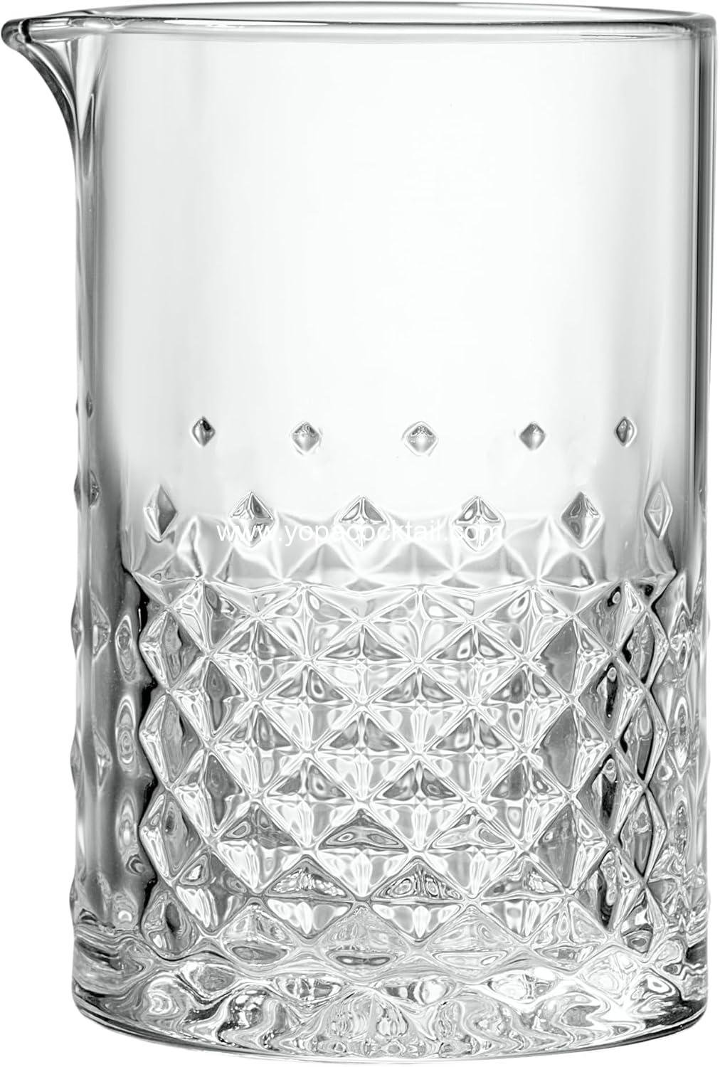 Wholesale Crystal Cocktail Mixing Glass 22oz 650ml Seamless Durable Barware Glassware manufacturer