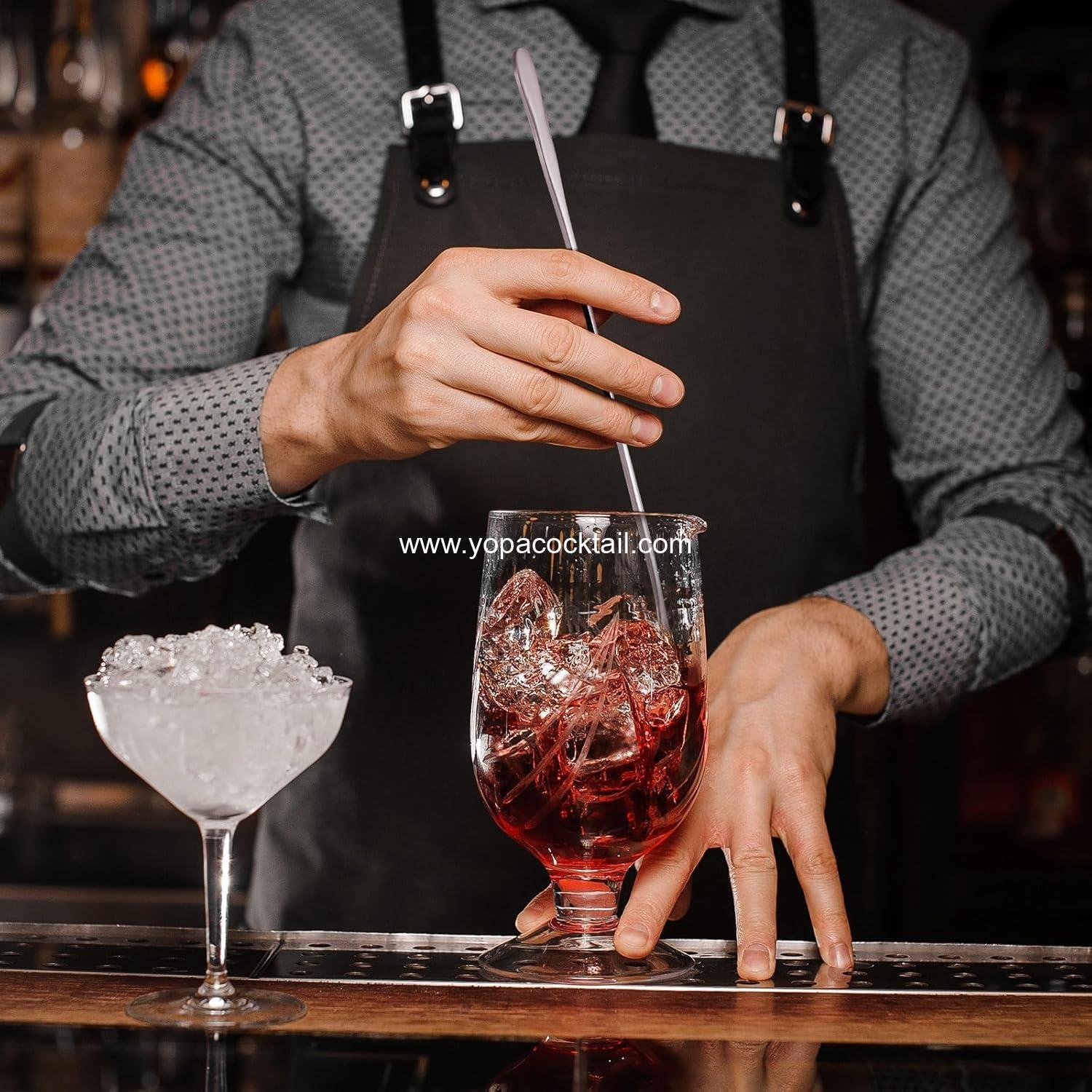 Wholesale 8 Piece Long Handle Stainless Steel Stirring Spoons 7.8 Inch Reusable Bar Cocktail Swizzle Sticks factory