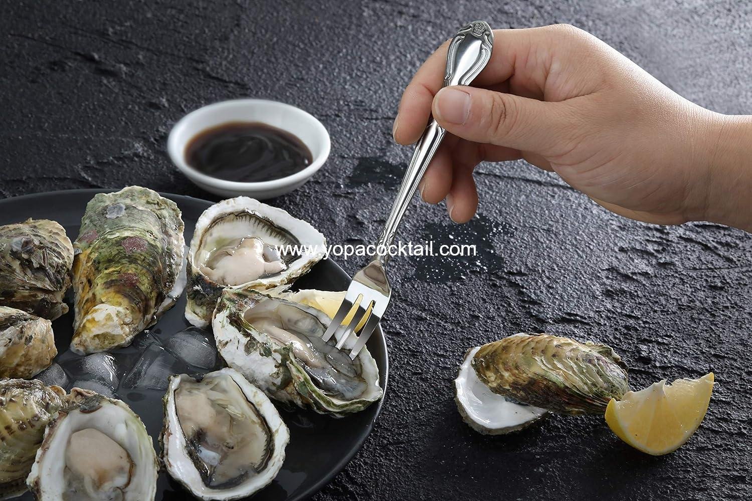 Wholesale Stainless Steel Rose Pattern Oyster Fork 5.8 Inch 12 Piece factory
