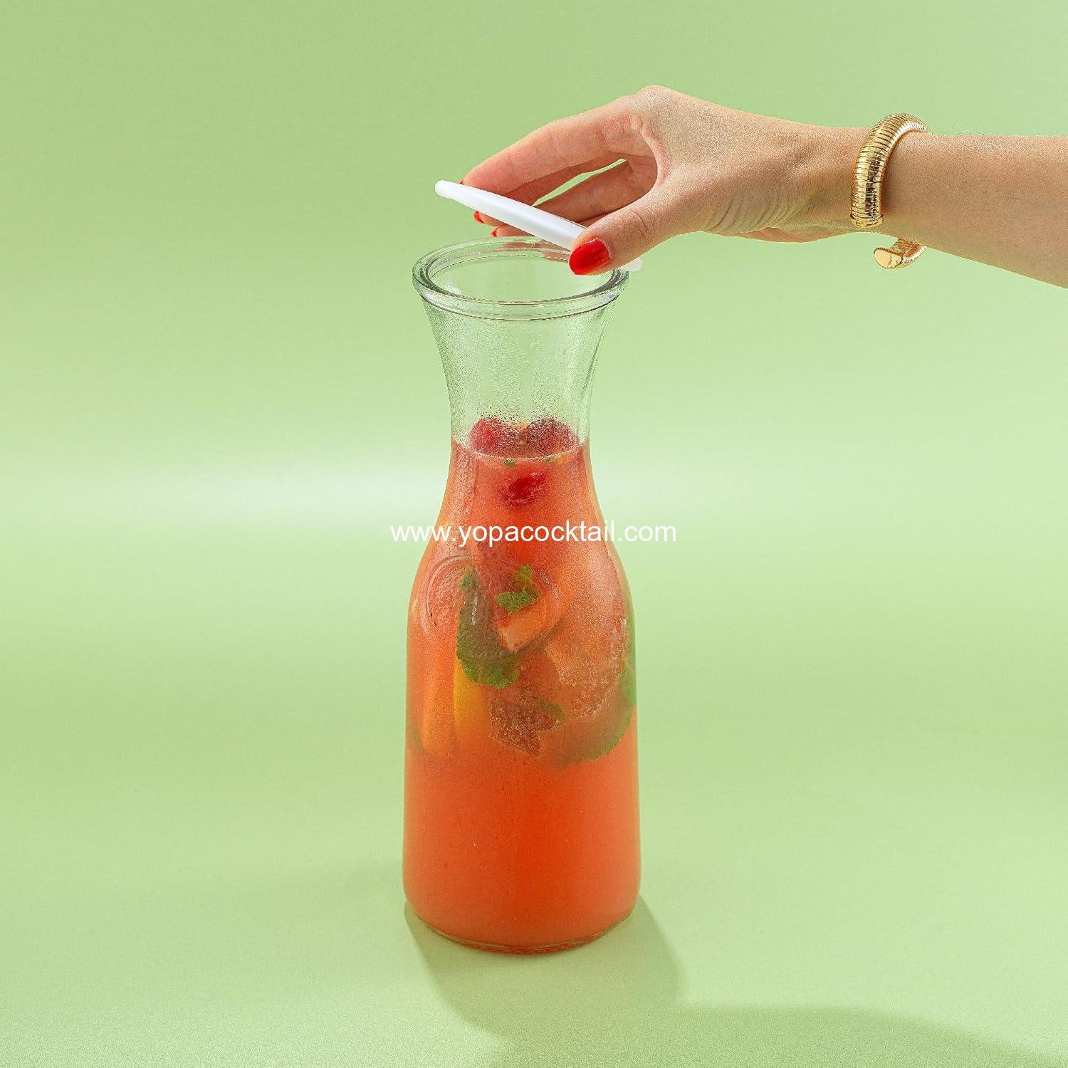 Wholesale 1 Liter Glass Pitcher Set of 3 with Lids Beverage Drink Dispensers for Mimosa Bar Water Iced Tea Juice Wine Lemonade Milk Parties Brunch Dishwasher Safe manufacturer