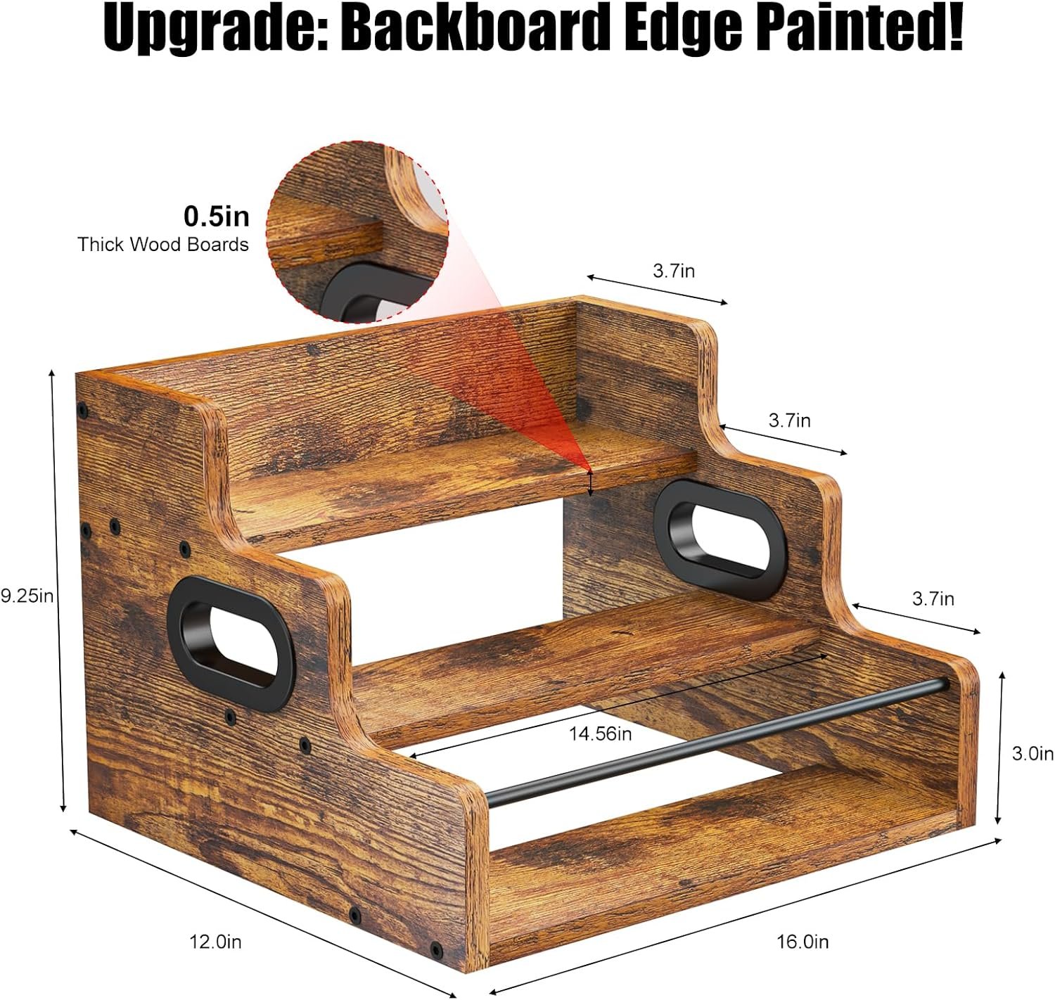 Wholesale 3-Tier Liquor Bottle Display Shelf Coffee Syrup Bar Rack Organizer Countertop Mini Bar Storage for Whiskey Spirits Home Retro Stand manufacturer