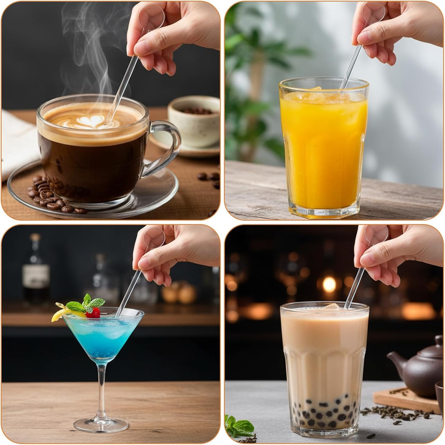 Wholesale 320pcs 7.3in Transparent Disposable Plastic Cocktail Swizzle Sticks Bulk Drink Stirrers for Beverages Coffee Bars Supplier