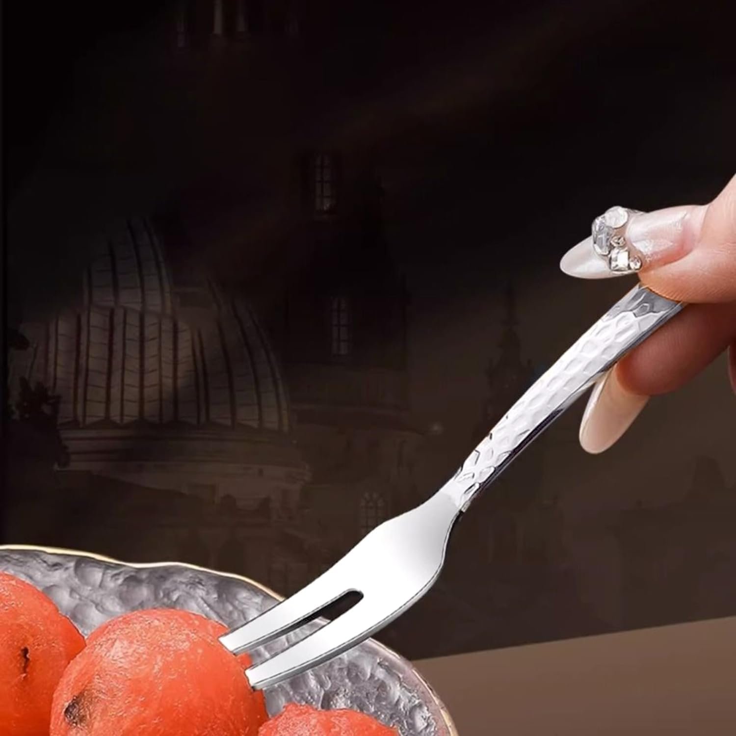 OEM Stainless Steel Dessert Cocktail Appetizer Forks 5.27 Inches 4 Pieces Fruit Salad Cake Supplier