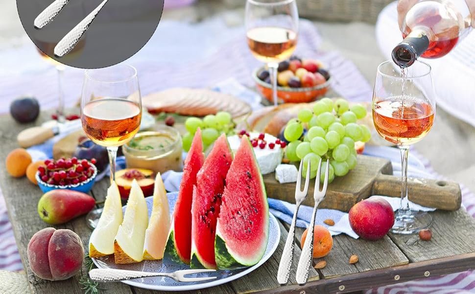 OEM Stainless Steel Dessert Cocktail Appetizer Forks 5.27 Inches 4 Pieces Fruit Salad Cake Supplier