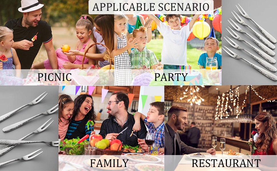 OEM Stainless Steel Dessert Cocktail Appetizer Forks 5.27 Inches 4 Pieces Fruit Salad Cake Supplier