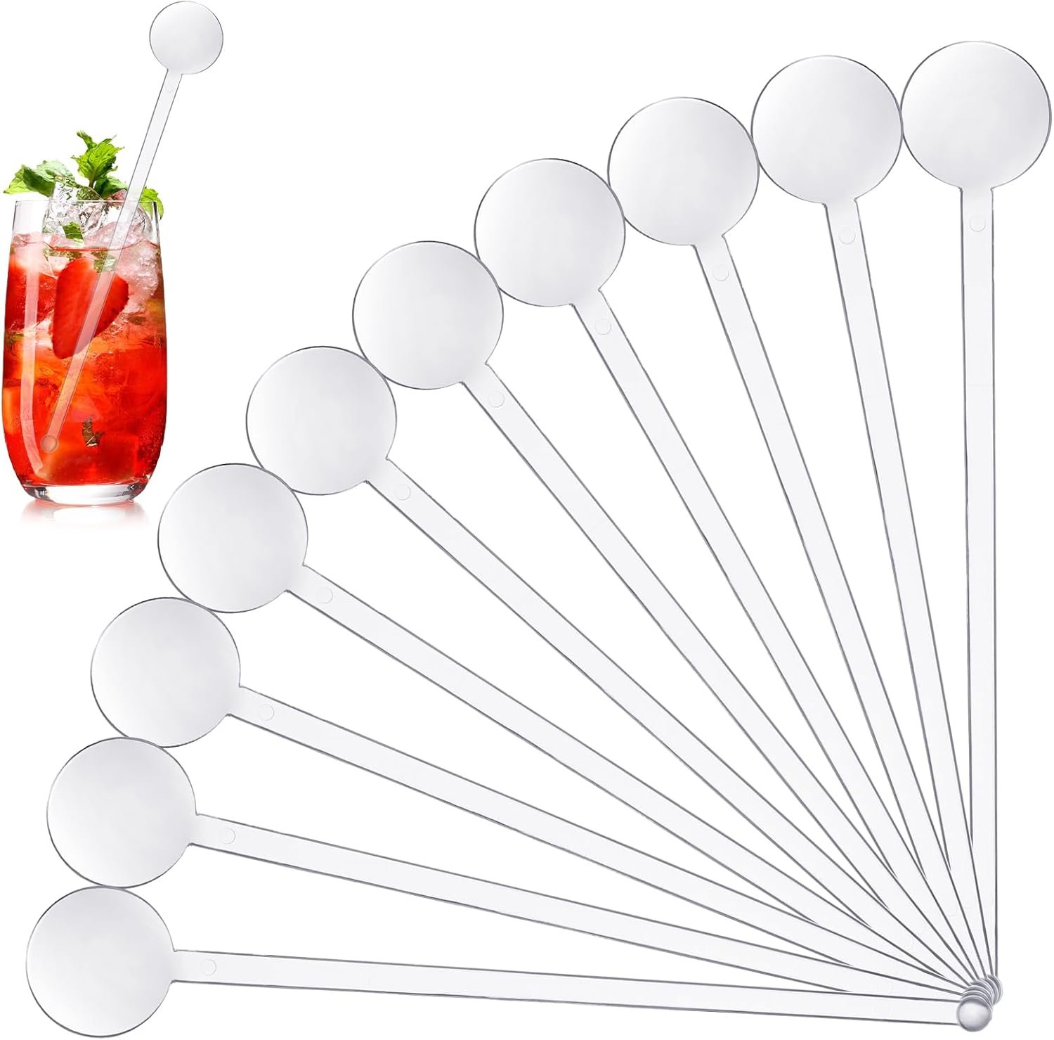 Wholesale 320pcs 7.3in Transparent Disposable Plastic Cocktail Swizzle Sticks Bulk Drink Stirrers for Beverages Coffee Bars Supplier