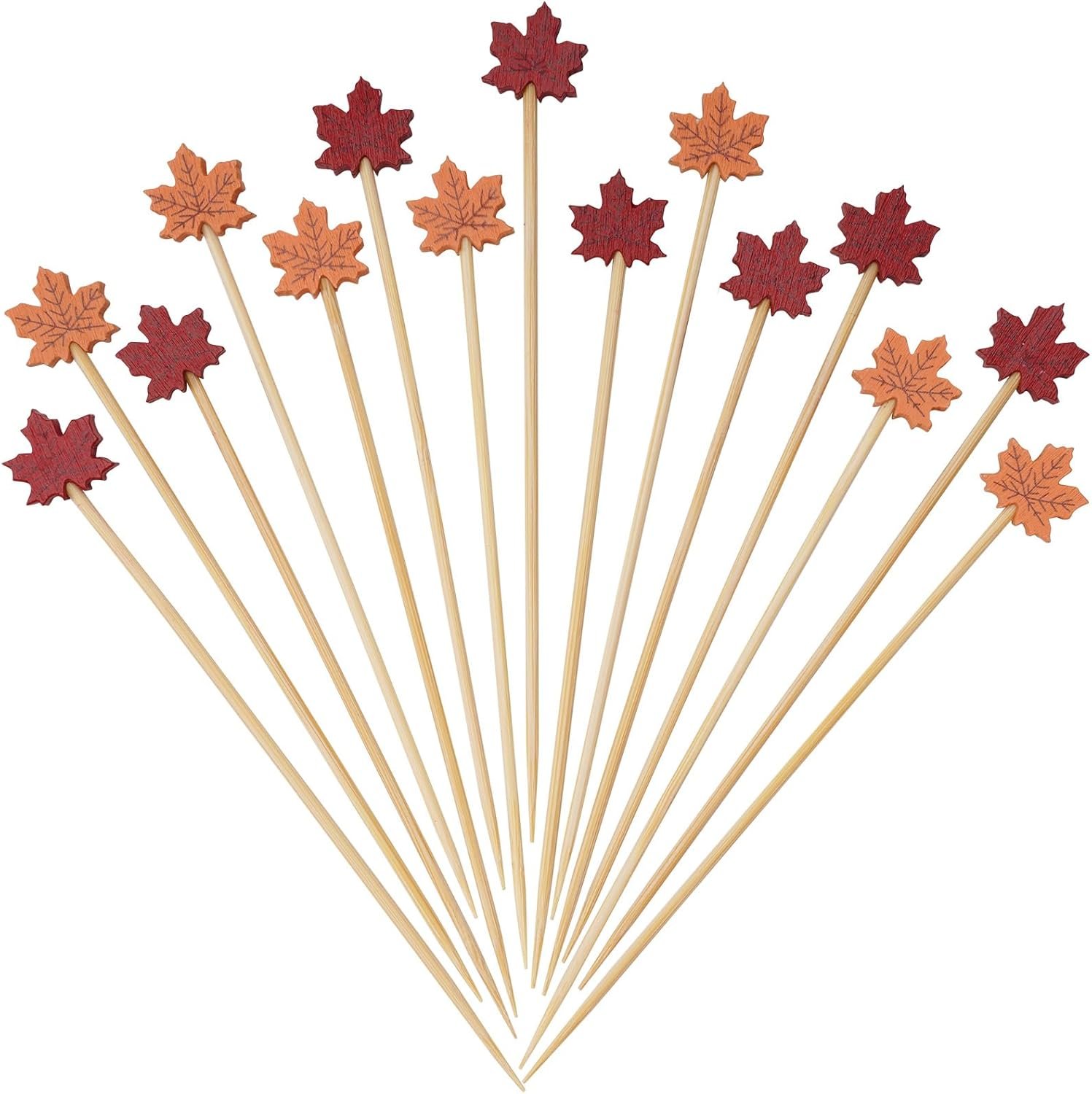 Wholesale 5 Inch Long Red Orange Maple Leaves Bamboo Cocktail Picks Fancy Toothpicks Appetizer Garnish Fruit Skewers Fall Thanksgiving Party Drinks 100 Counts Supplier Wholesale 5 Inch Long Red Orange Maple Leaves Bamboo Cocktail Picks Fancy Toothpicks Appetizer Garnish Fruit Skewers Fall Thanksgiving Party Drinks 100 Counts Supplier